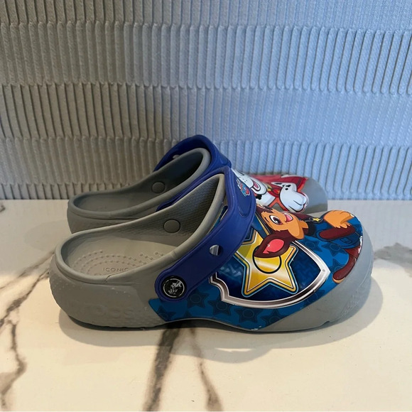Crocs Kids Size J1 Paw Patrol Shoes Slip On Clogs Chase Marshall Grey - Picture 6 of 8